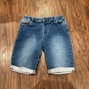 Girls cat and jack Denim Rolled-Hem Knee-Length Shorts - Blue size 14 xl